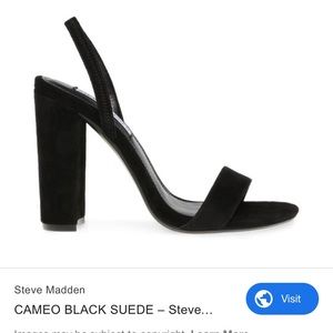 Steve Madden Black Suede Block Heel Sandals